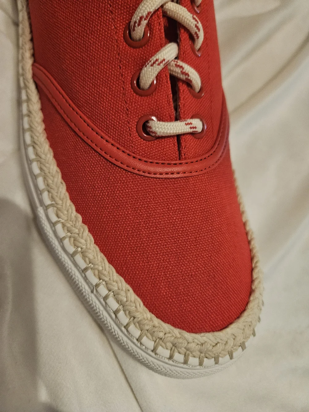 kate spade Red Canvas Lace-Up Sneakers